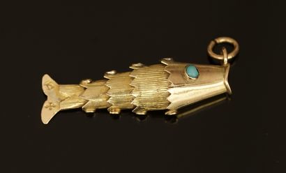 PENDENTIF en or jaune 14k (585/°°), figurant...