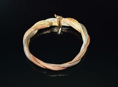 BRACELET 3 ORS en or 18K (750/°°) maille...