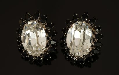SCHERRER JL - PAIR OF EAR CLIPS in silver-plated...