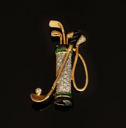 BROCHE en or jaune 18K (750/°°) représentant...
