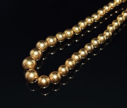 COLLIER BOULES en or jaune 18K (750/°°) en...