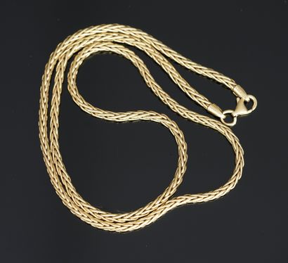 COLLIER maille palmier en or jaune 18K (750/°°)....