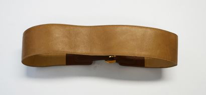 GUCCI - Wide camel leather BELT with double...