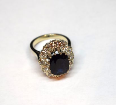 BAGUE POMPADOUR en or blanc 18k (750/°°),...