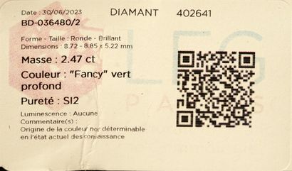 DIAMANT sur plis couleur fancy green. PB...