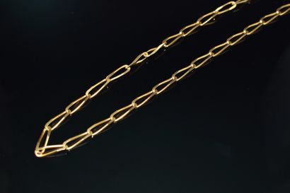 CHAINE en or jaune 18K (750/°°), maille cheval...