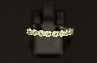 BAGUE 1/2 alliance en argent 925/°° sertie...