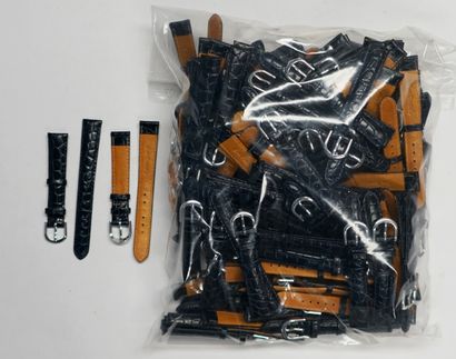 LOT of one hundred very dark navy blue croco-style...
