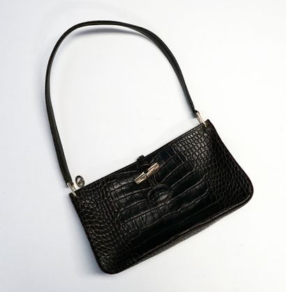 LONGCHAMPS - POCHETTE sac en cuir brun façon...