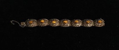 ENSEMBLE DE 2 BRACELETS articulés en argent...