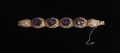 ENSEMBLE DE 2 BRACELETS articulés en argent...