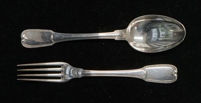 CARDEILHAC - Minerve hallmarked silver COUVERT,...