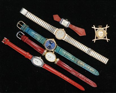 SET of vintage steel and gilt metal wristwatches...