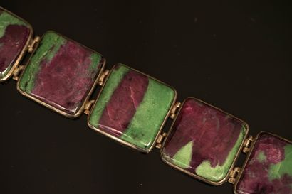 BRACELET large articulé en argent min 800/°°...