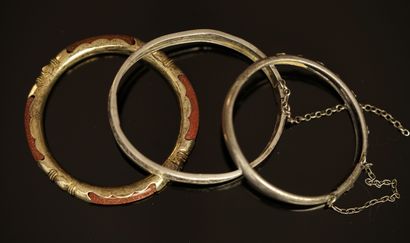 ENSEMBLE de 3 BRACELETS joncs ouvrants de...