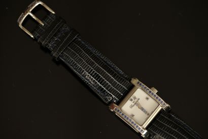 FACONNABLE - Steel wristwatch, square dial,...