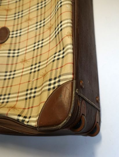 BURBERRY'S - 2 VALISES vintage en cuir et...