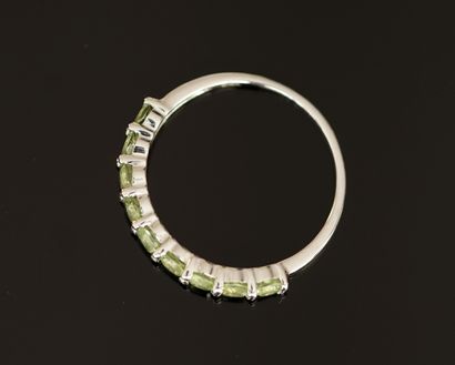 BAGUE 1/2 alliance en argent 925/°° sertie...