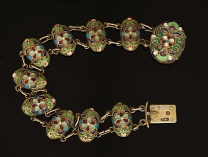 BRACELET en argent 84 zolotniks formé d'éléments...