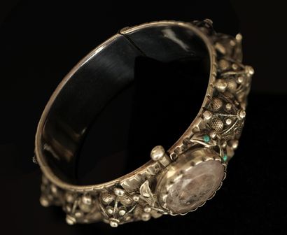 BRACELET JONC rigide ouvrant en argent min...