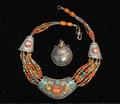 ENSEMBLE en argent 925/°° et métal argenté...