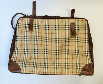 BURBERRY'S - 2 VALISES vintage en cuir et...