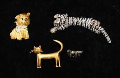 FANTAISIE - ENSEMBLE en métal doré et strass...