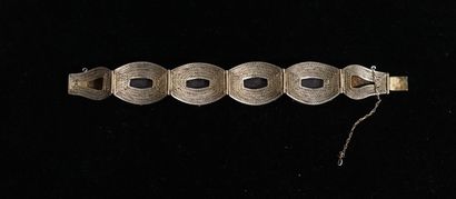 ENSEMBLE DE 2 BRACELETS articulés en argent...