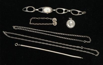 ENSEMBLE en argent min 800/°° comprenant:...