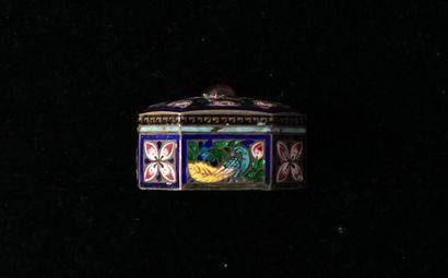 Boîte en argent doré min 800°/°° émaillée...
