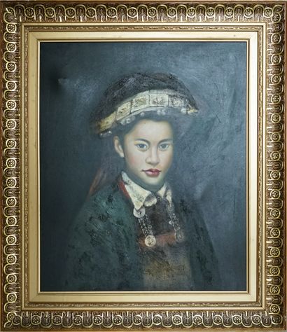 ECOLE MODERNE - Portrait de jeune femme en...