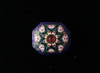 Boîte en argent doré min 800°/°° émaillée...