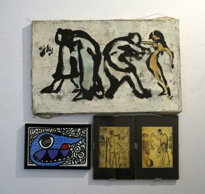 ECOLE MODERNE - Ensemble composé d'1 acrylique...