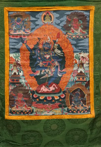 Tangka représentant MahaKala. XXème. 109x73cm....