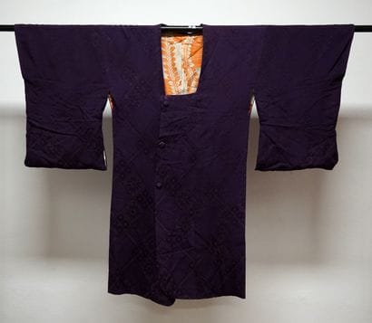 Kimono boutonné, manches fendues, violet...