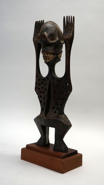 Statuette Janus «tête de mort», les bras...