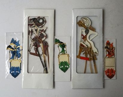 Lot de 2 marionnettes miniatures et 3 marque-page,...