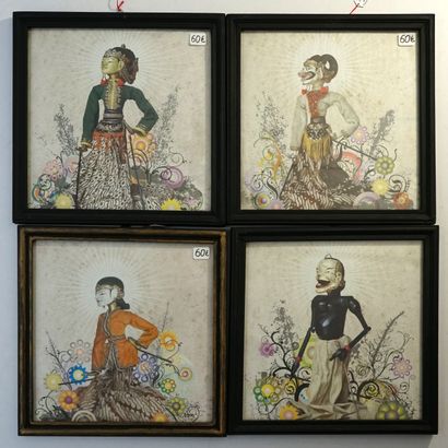 Ensemble de 4 reproductions de marionnettes...