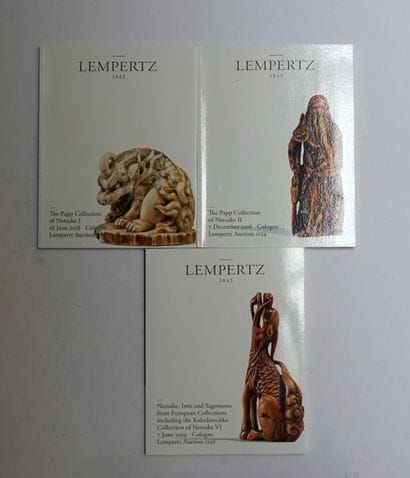 Lot de 3 catalogues sur les Netsuke LEMPERTZ...