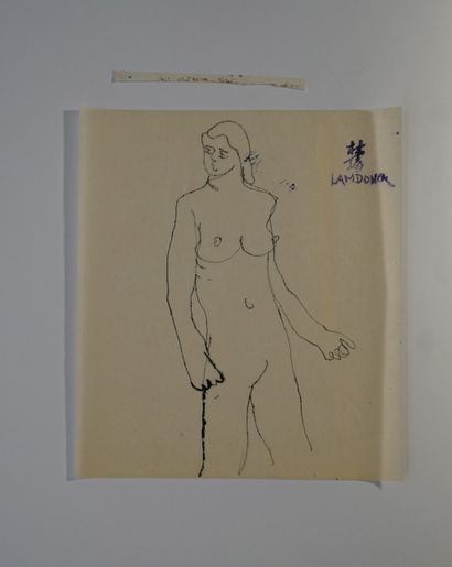 Lam DONG - Ensemble de quatre dessins à l'encre...