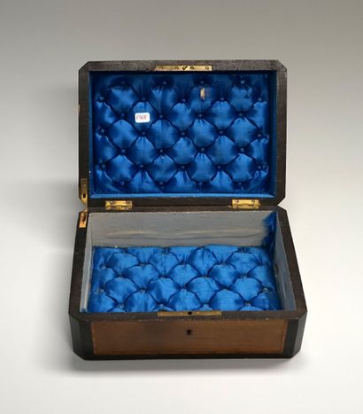 Coffret en bois de placage, incrustations...