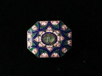 Boîte en argent doré min 800°/°° émaillée...
