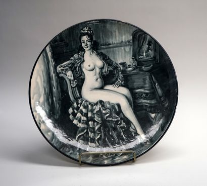 M MARCO - PLAT sur talon en céramique à motif...