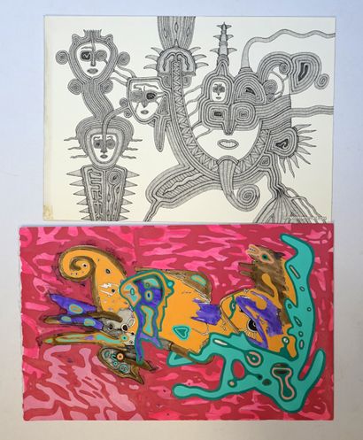 JORGE CARRERA - 17 techniques mixtes et gravures,...