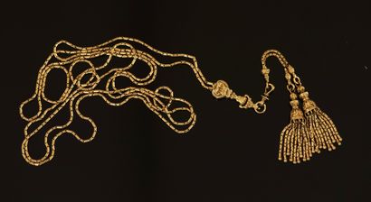 LONG SAUTOIR en jaune 18K (750/°°) maille...