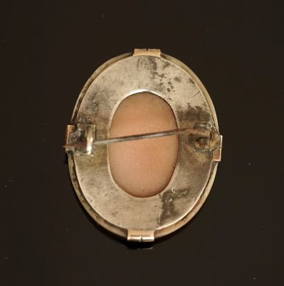 A shell cameo with a woman's profile in the...