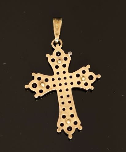 CROSS PENDANT in silver gilt min 800/° set...