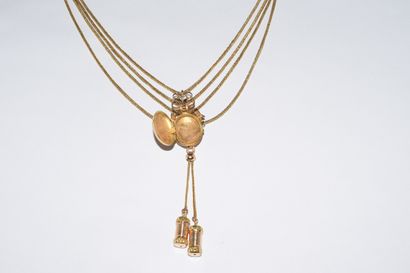 COLLIER en or jaune 18K (750°°), style esclave...