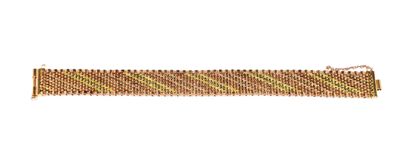 BRACELET in 18K (750°) pink, green and white...