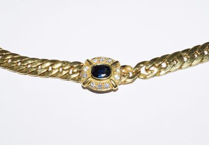 NECKLACE in 18K (750°°) yellow gold, flat...